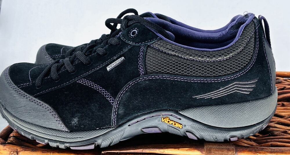 Dansko Paisley Waterproof Hiking Walking Shoes Wmn 40 9-9.5 Black Purple Vibram